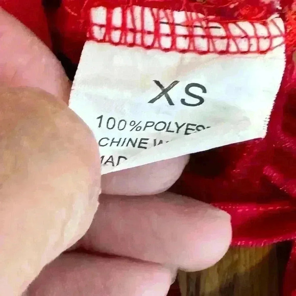 π 6/$60 Dog Festive Dress Xmas Holiday Gold Red Green Velvet Size XSmall - Picture 4 of 7